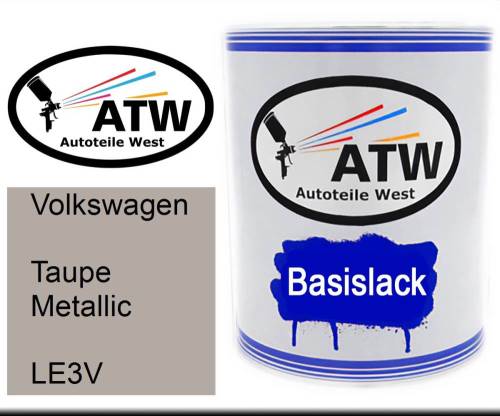 Volkswagen, Taupe Metallic, LE3V: 1L Lackdose, von ATW Autoteile West.